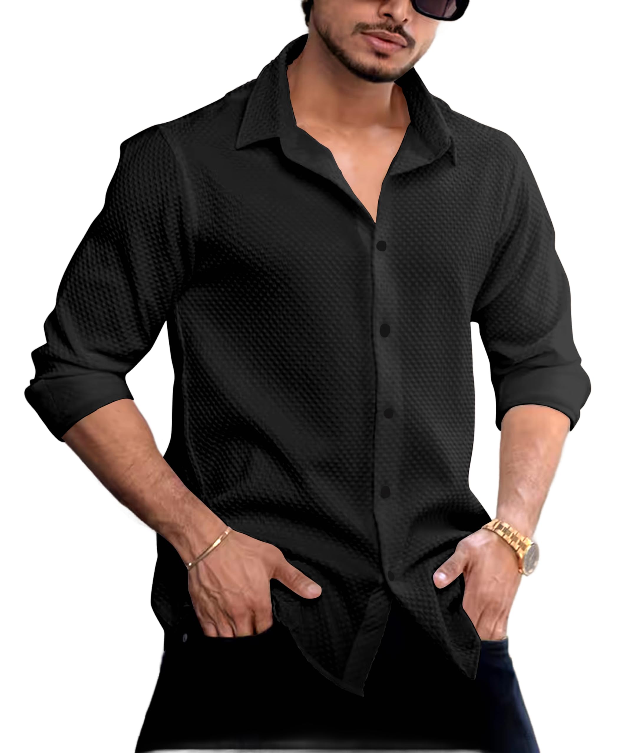 Men's Casual Button Down Shirt Long Sleeve Linen Blend Shirt Fashion Textured Beach Summer Regular Wear Shirts-picture-52