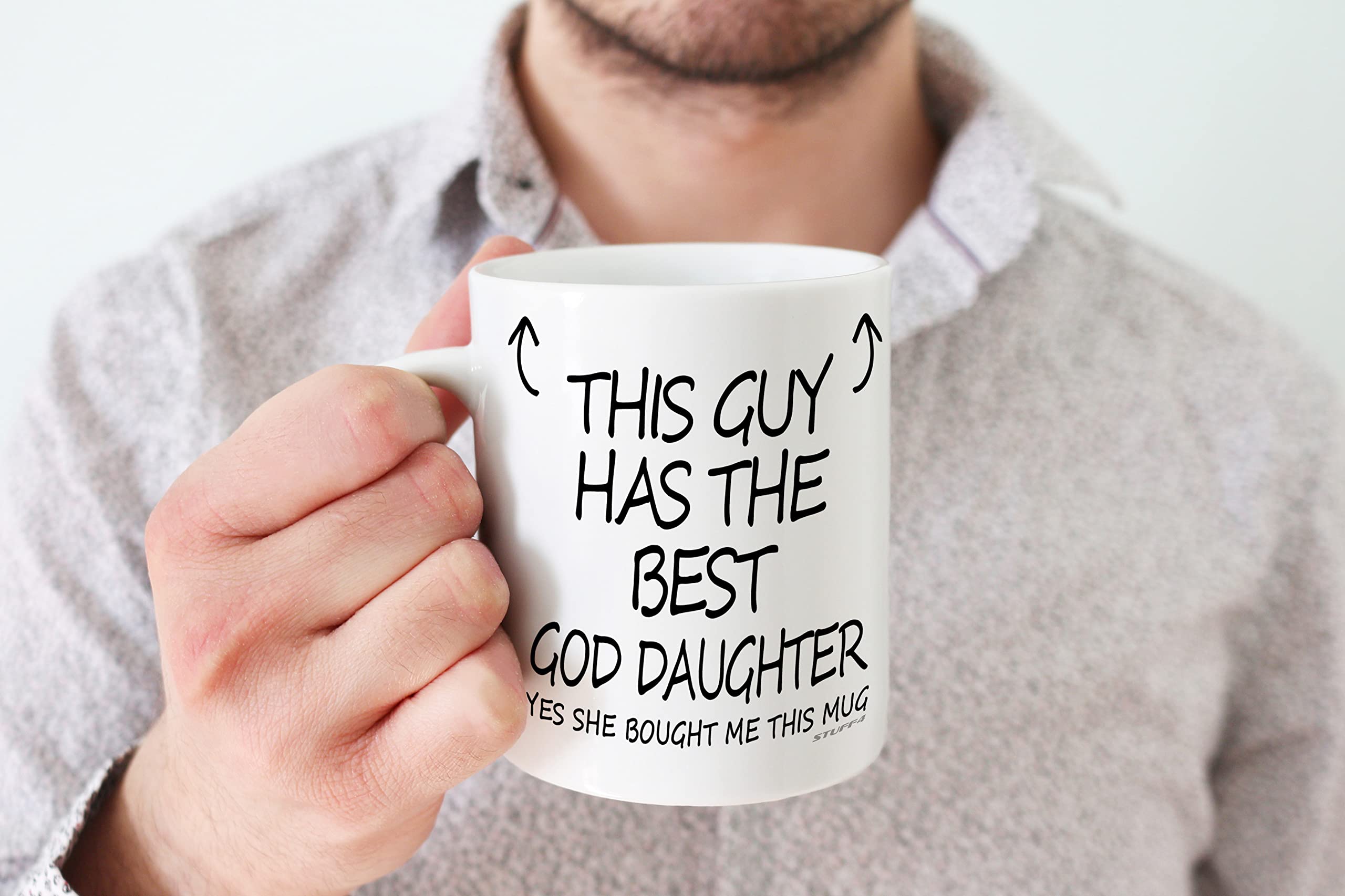 Tazza Da Caffè Con Scritta 'This Guy Has The Best God Daughter' - Regalo Per Padrino - Ceramica