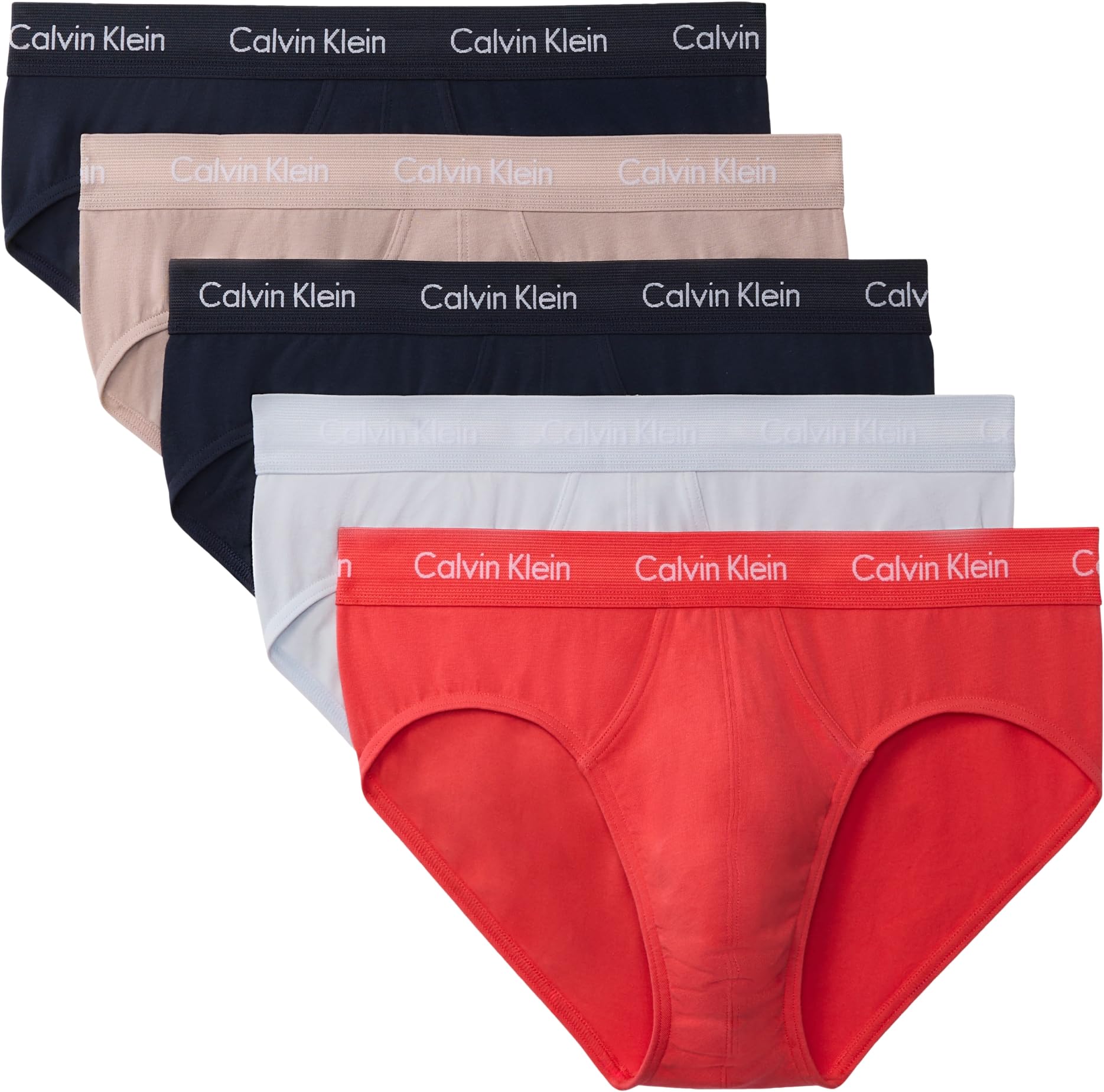 Calvin Klein Pack 5 Slips Cotton Strecht NB2876A para Hombre
