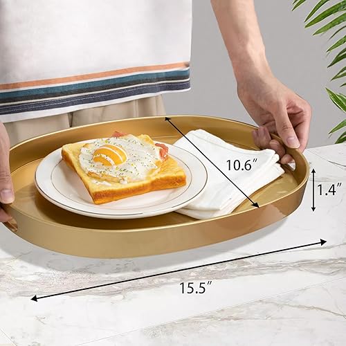 Miniatura 47 de MAONAME Bandeja decorativa, bandeja negra con asas, bandejas de mesa auxiliar, bandejas cuadradas de plástico para otomana, baño, cocina, 13 x 13 x