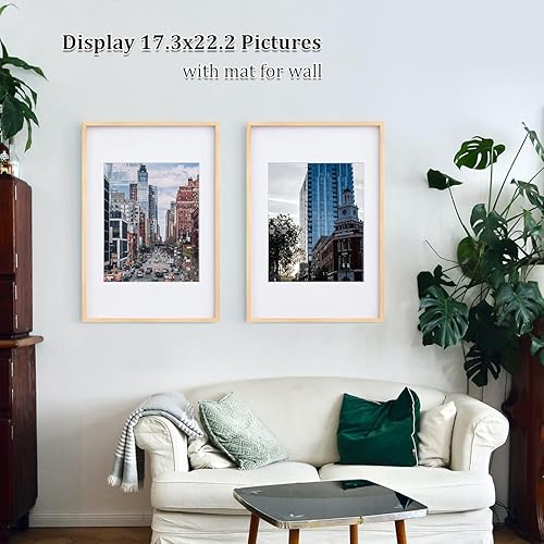 Vista 671 de Egofine Portarretratos de 9 x 12 pulgadas hecho de madera maciza con plexiglás, fotos de 5 x 7/6 x 8 con paspartú o de 9 x 12 pulgadas sin paspartú