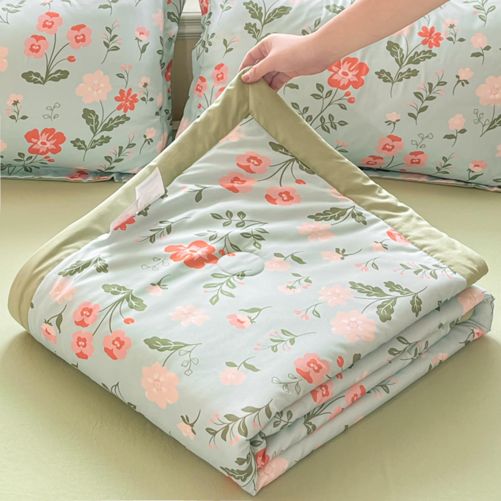 Odot Edredón Sin Funda 2.5 TOG Single A King (Plantas,200x230cm) | Relleno Nórdico Verano Edredón Ligero y Transpirable Lavable a Máquina y Secado Rápido para las Noches Cálidas de Verano