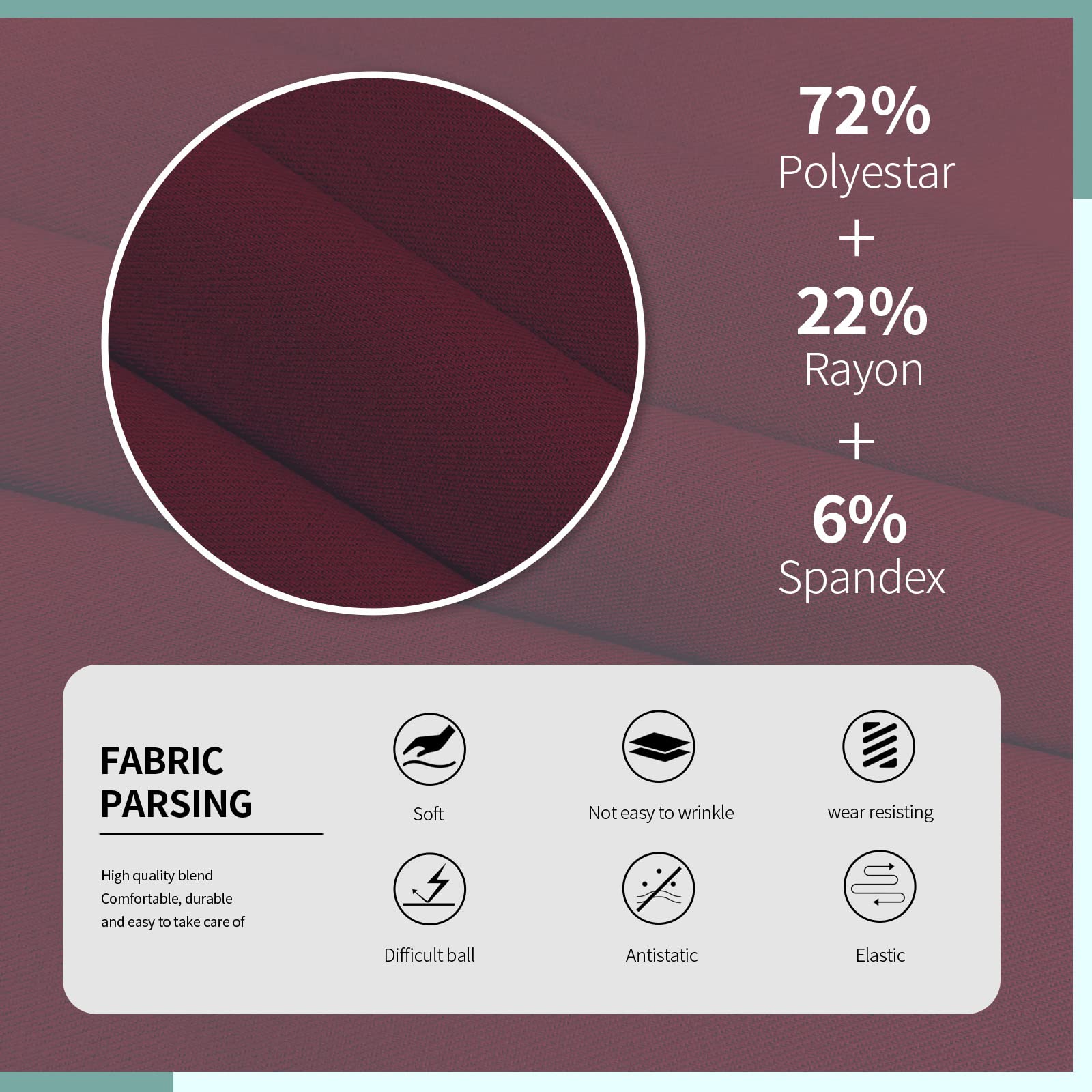 niaahinn Scrub Set for Women Medical Uniform Scrub Top & Pants with Zipper Drawstring Pants Nursing Dental Workwear (Burgundy,XL,X-Large)