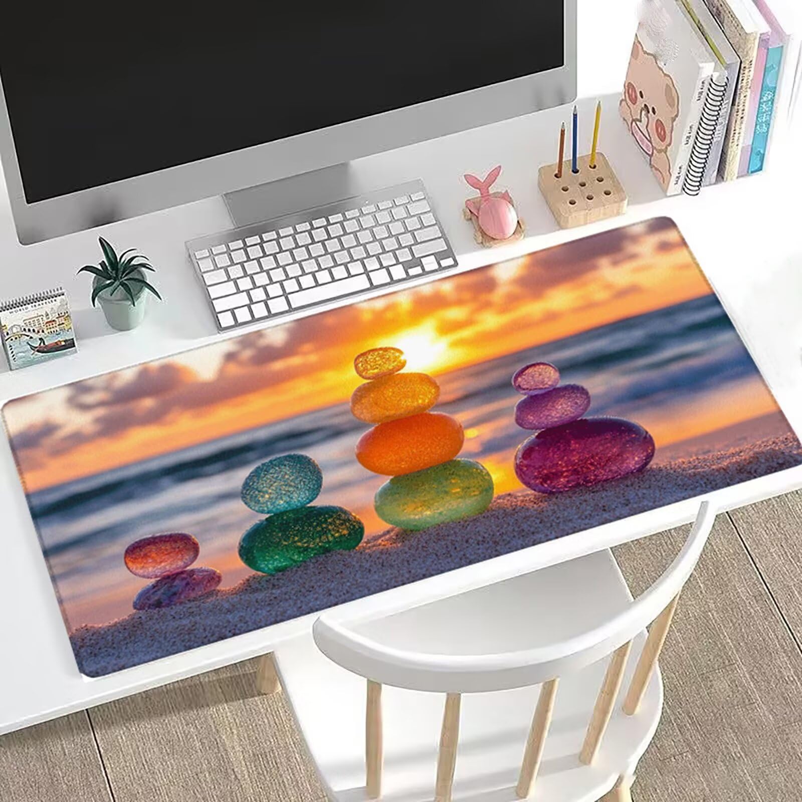 Gamingowa podkładka pod mysz XXL, 1500 x 800 mm, podkładka na biurko, duża, kamienna, antypoślizgowa konstrukcja, lepsza kontrola, podkładka na biurko, wyposażenie domu, klawiaturę i akcesoria PC, H0