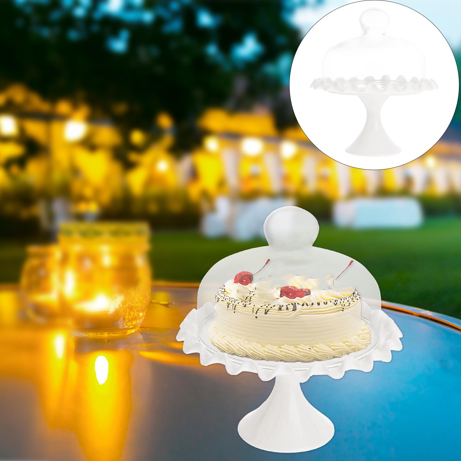 HEMOTON 1ensemble Cloche Verre Transparent pour Gâteau Couvercle Alimentaire Verre pour Desserts Et Snacks pour Fêtes Et Barbecues Design Élégant Et Pratique