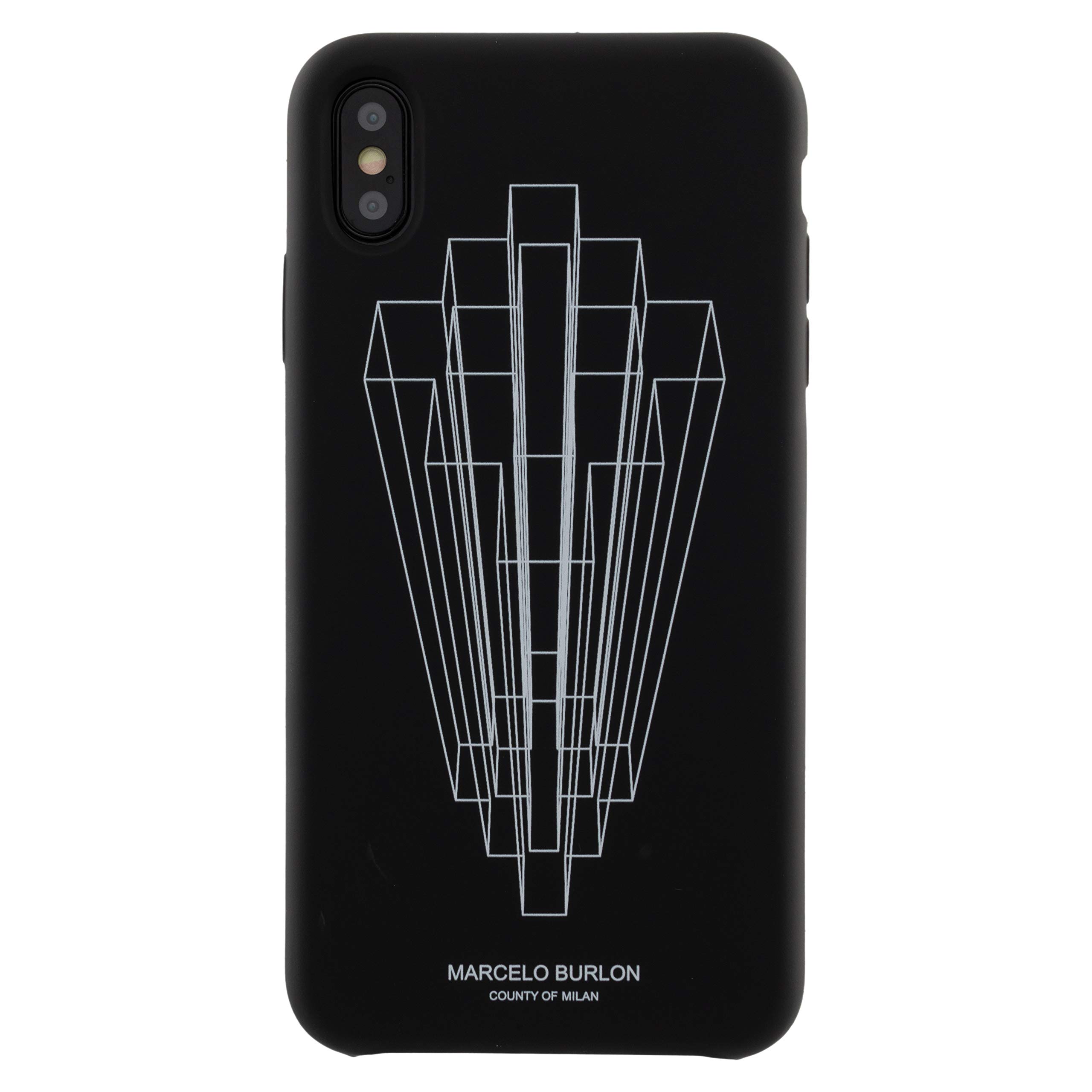 MARCELO BURLON COUNTY OF MILAN Cover/Custodia Compatibile con iPhone XS Max - Custodia Burlon Originale con Vetro temprato 9H - Rigida - Ultra Protettiva e Antiurto - Protezione Frontale rialzata