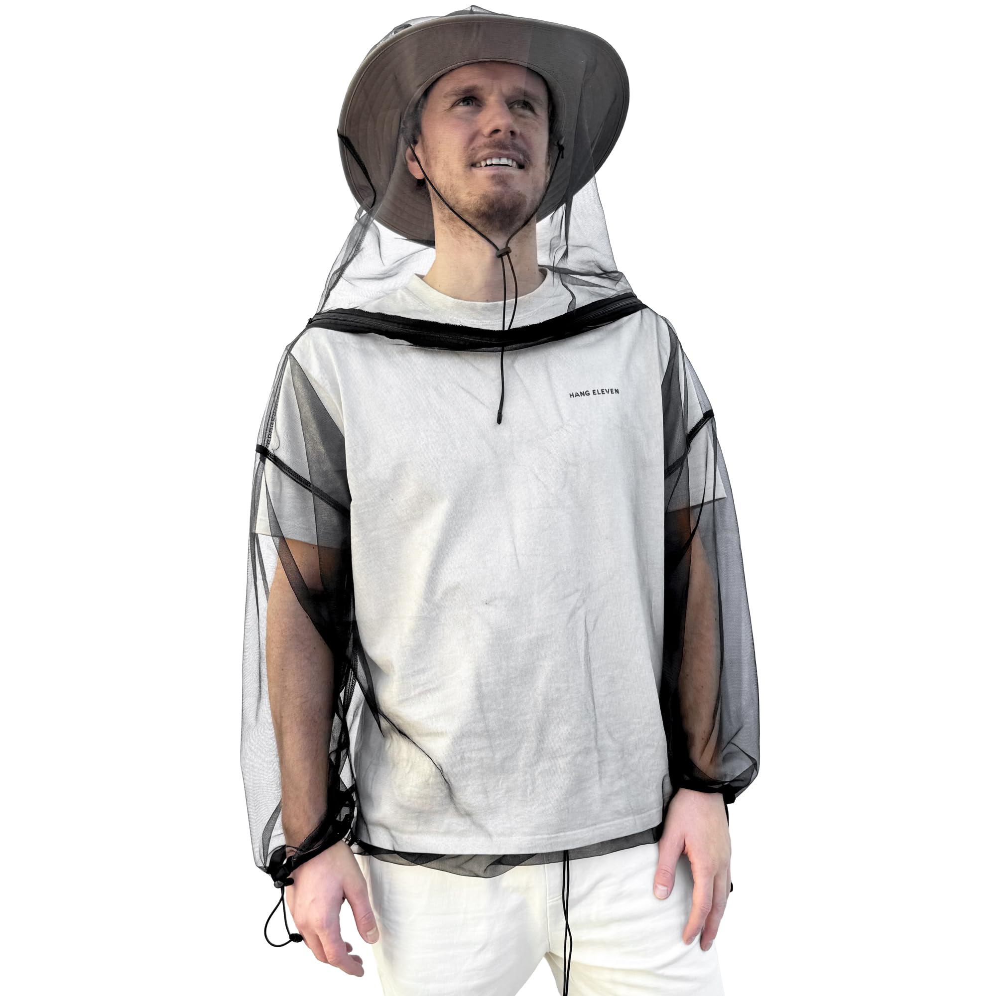 Chaqueta Mosquitera Anti-Insectos – Chaqueta de Malla Ligera & Transpirable con Capucha para Hombres y Mujeres – Protección para Camping, Senderismo, Pesca y Exteriores