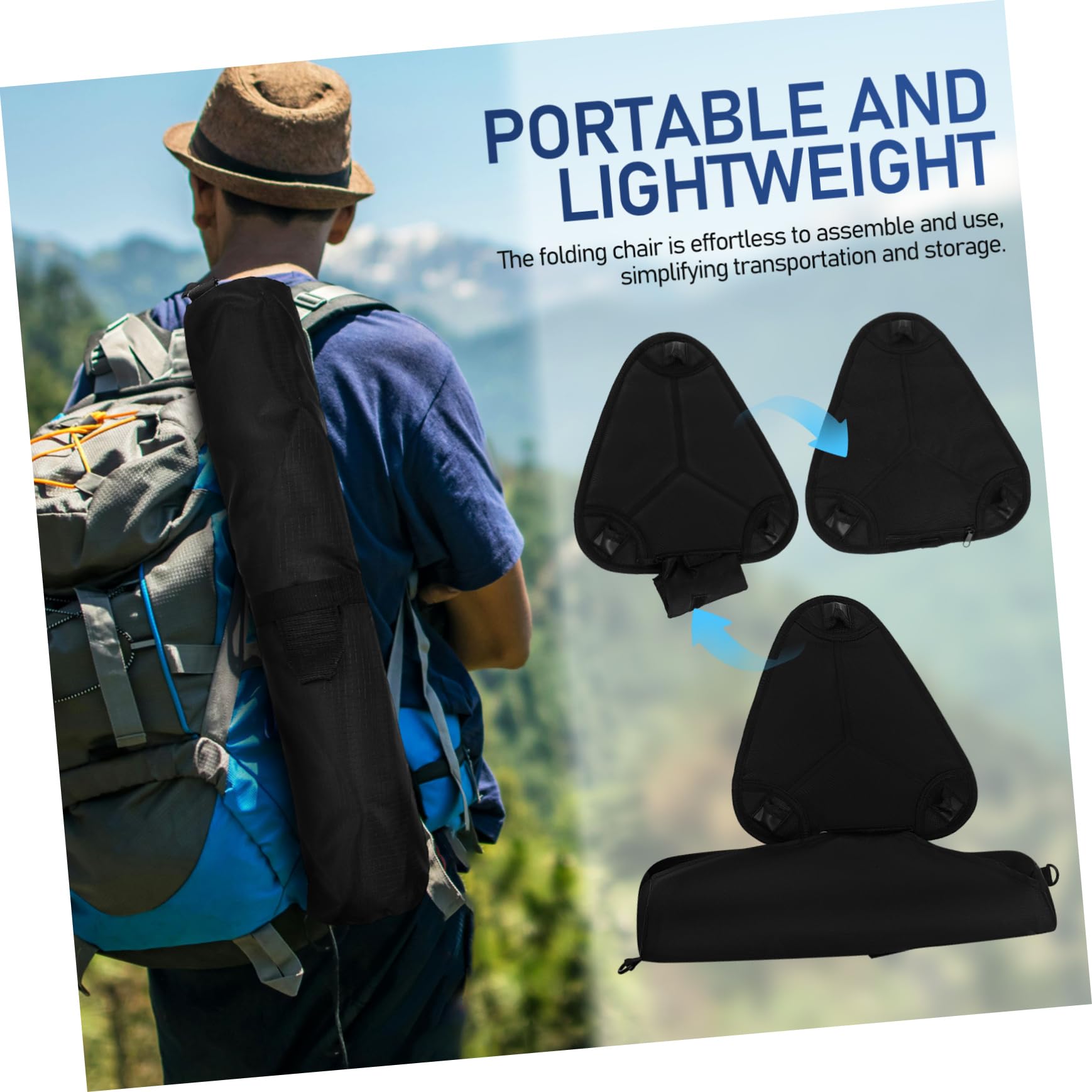 ifundom Folding Camping Stool Adjustable Height Lightweight Outdoor Seat for Hiking Fishing and Queuing Portable Tripod Design for Stable Support Uneven