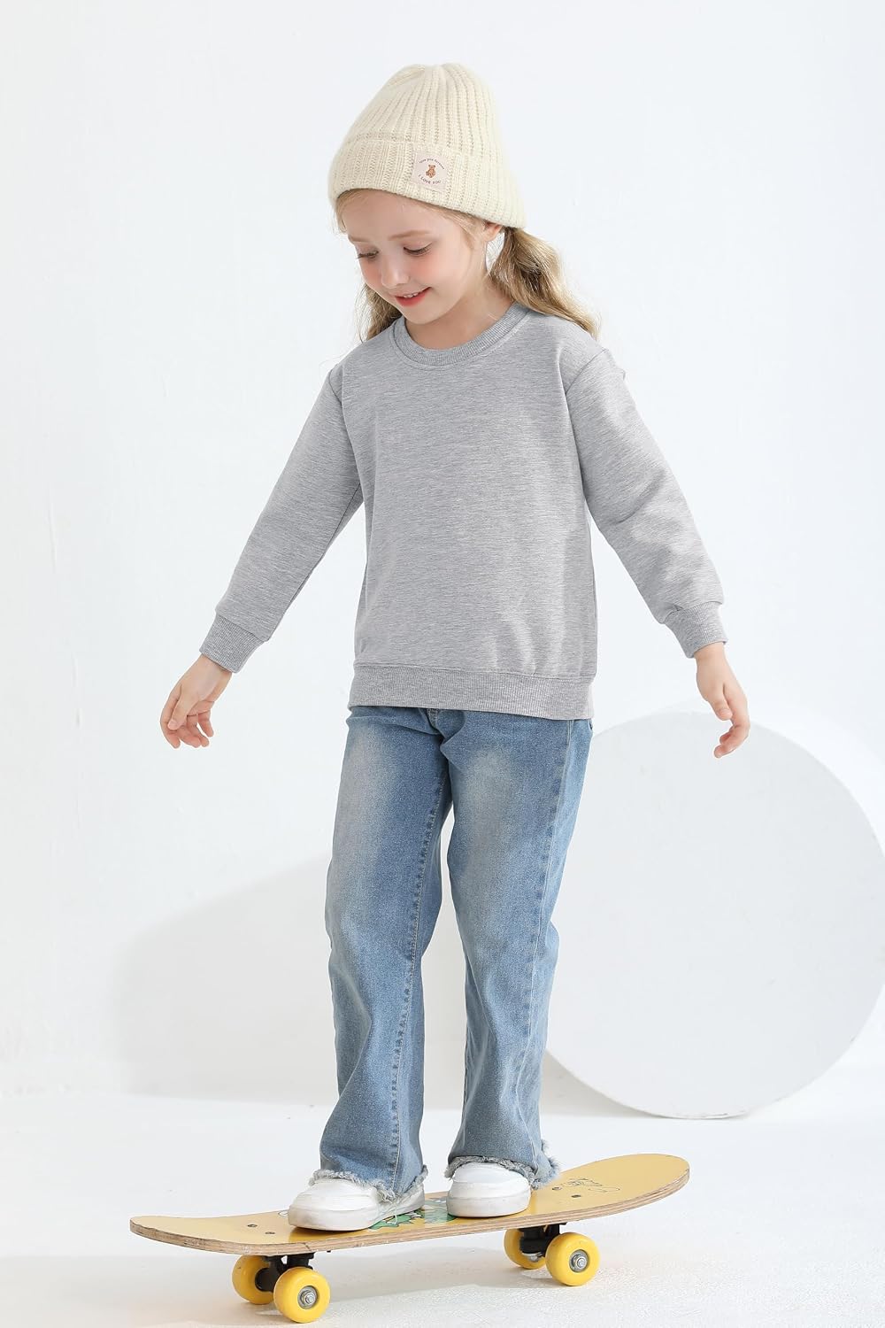 Cooraby 3 Pack Baby and Toddler Girls' Sweatshirt Girl No Cap Crew-Neck Sweatshirt Long Sleeve Pullover Shirt image 3