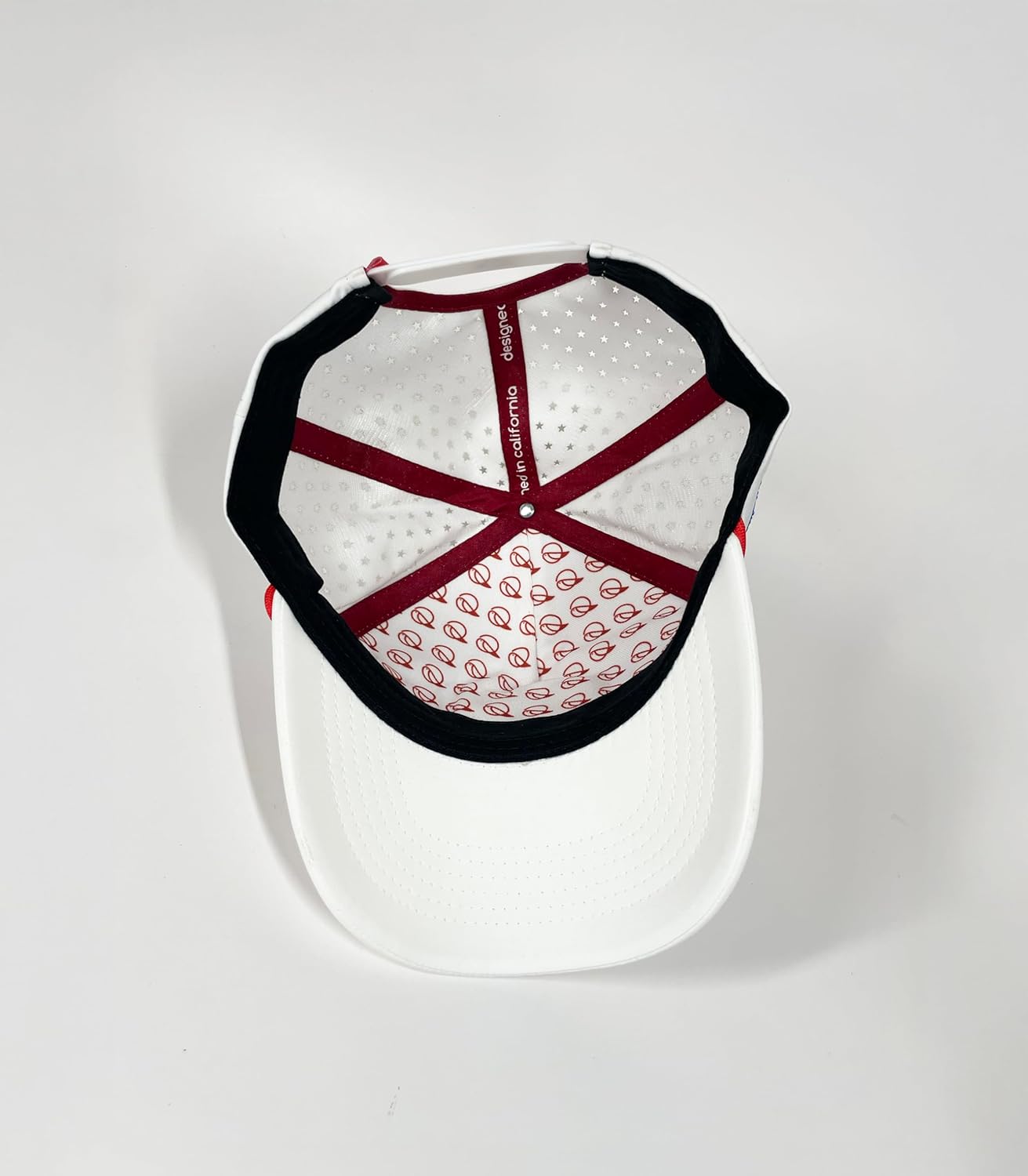 Golf Hat Snapback with Rope Design, Water Proof, Moisture Wicking, Breathable, Quick Drying, High Performance Golf Hat, The Captain 2 Team USA Golf Cap White Hat with Red Rope - Image 6