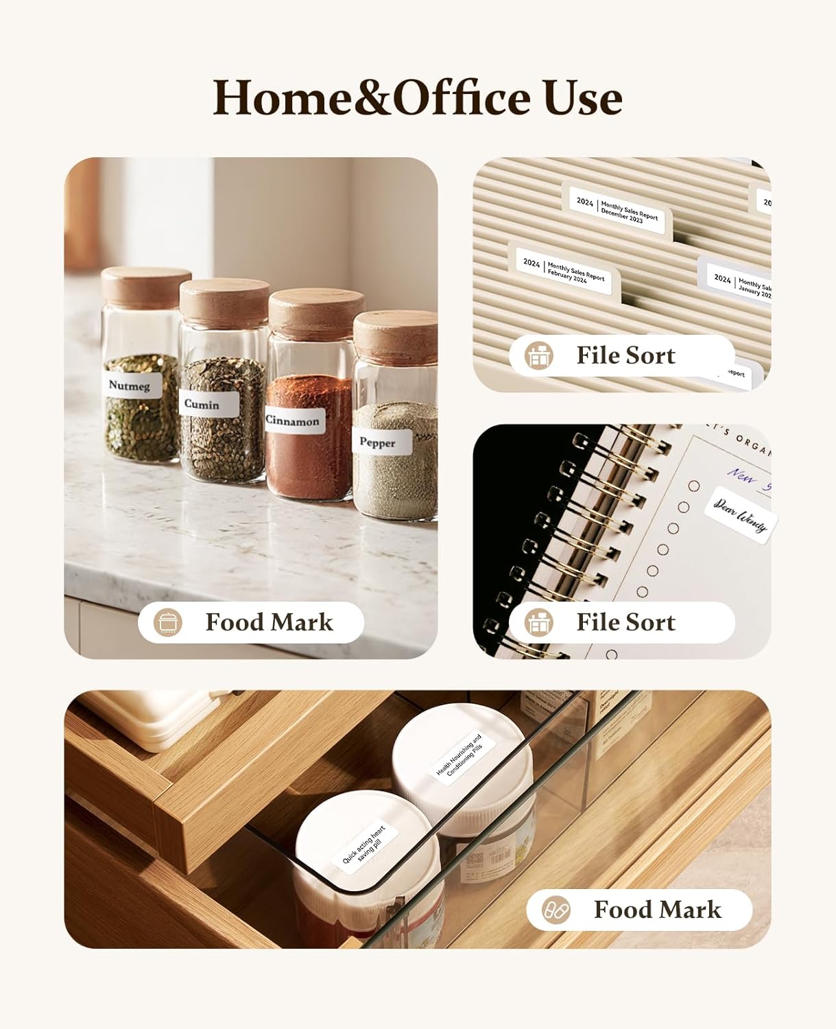 NIIMBOT Label Maker Bluetooth Mini Label Printer D11 2024 Version, Portable Label Maker with Tape Thermal Sticker Small Labeler, 300 DPI High Clearity Rechargeable, Black - Image 5