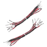 Vista 4 de 2 unidades de cable de alimentación LED JST XH2.54 2Pin Plug a terminales de 0.110 pulgadas/0.110 in arnés de cable de puente iluminado 20 botones