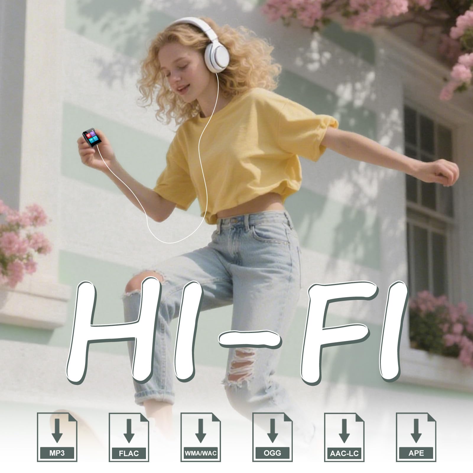 Lecteur MP3 1,8" avec Bluetooth, lecteur de musique numérique 32 Go pour enfants, mini lecteur MP3 Bluetooth portable avec haut-parleur sans perte de son avec radio FM, enregistreur vocal, prend en