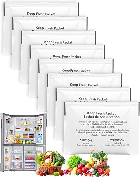 8 Pack W10346771A Refrigerator Produce Saver, Ethylene Absorber for Refrigerator Refills, Compatible with Fresh Flow Produce Preserver, Fit 2117689 AH3503014 EA3503014 PS3503014 P1KC6R1