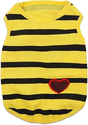 Vista 25 de Paquete de 2 camisetas a rayas de bulldog francés para perros medianos, camisetas para Boston Terrier, Pitbull Bichon, Primavera y verano, ropa