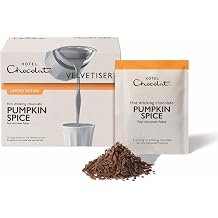 Hotel Chocolat Hot Chocolate Mix - Pumpkin Spice Drinking Chocolate with Real Chocolate Flakes, 10 Servings, Gourmet Cocoa