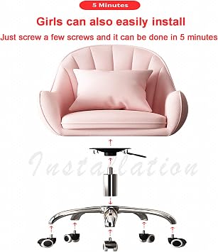 Office Chair Gaming Chair Computer Chair Ergonomic Computer Chair Modern Desk Chair with Arms,Velvet Cute Office Chair,Adjustable Swivel Chair Mid-Back Upholstered Executive Chair for H