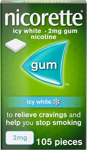 Nicorette 2mg Extra Mint 105 Chewing Gums, Icy White