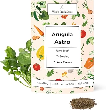 Astro Arugula Seeds for Planting Heirloom, Non-GMO Arugula Seeds for Home Gardens, Mild Baby Arugula Greens for Salads | Woods Creek Seeds