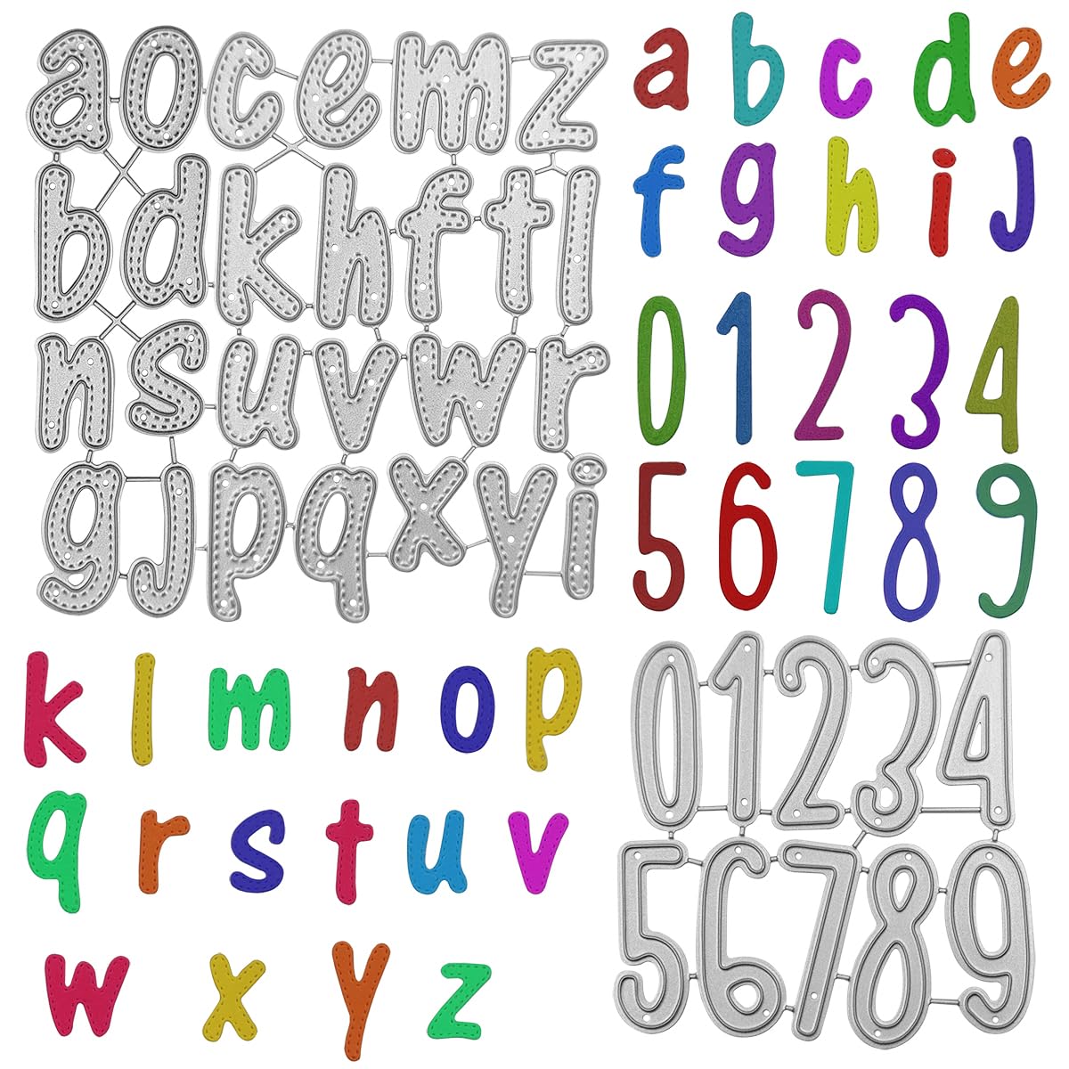 2 Pcs Metal Cutting Dies for Card Making Kit, AIFUDA Arabian Numeric Cutting Die Letters Stencils Embossing Template Die Cuts for Scrapbooking DIY Cards Album Crafts Supplies