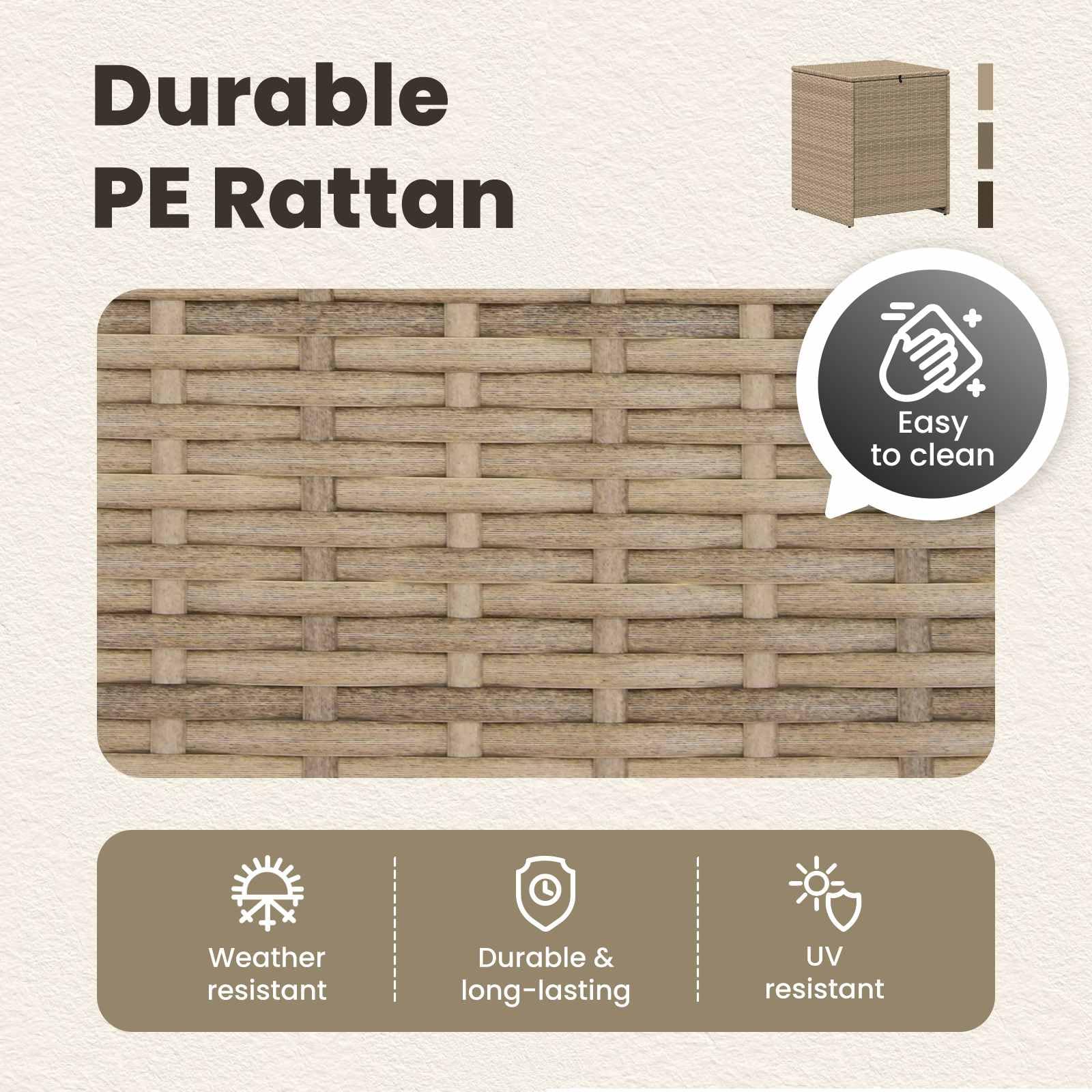 vidaXL Caja de Cojines 55 x 55 x 69 cm Acero, Almacenamiento para Sala, baúl Rectangular para Exteriores, Resistente a la Intemperie, Caja para Cojines, ratanera