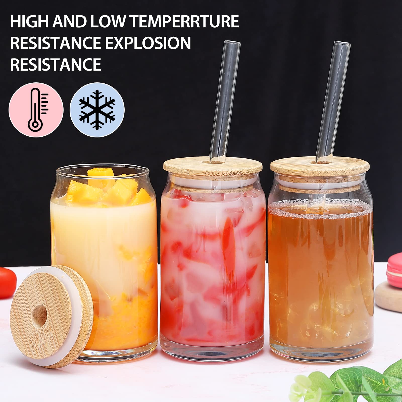 Buy 16 oz Beer Glasses, 6 Pack Beer Can Glass Pint Drinking Glass Cups