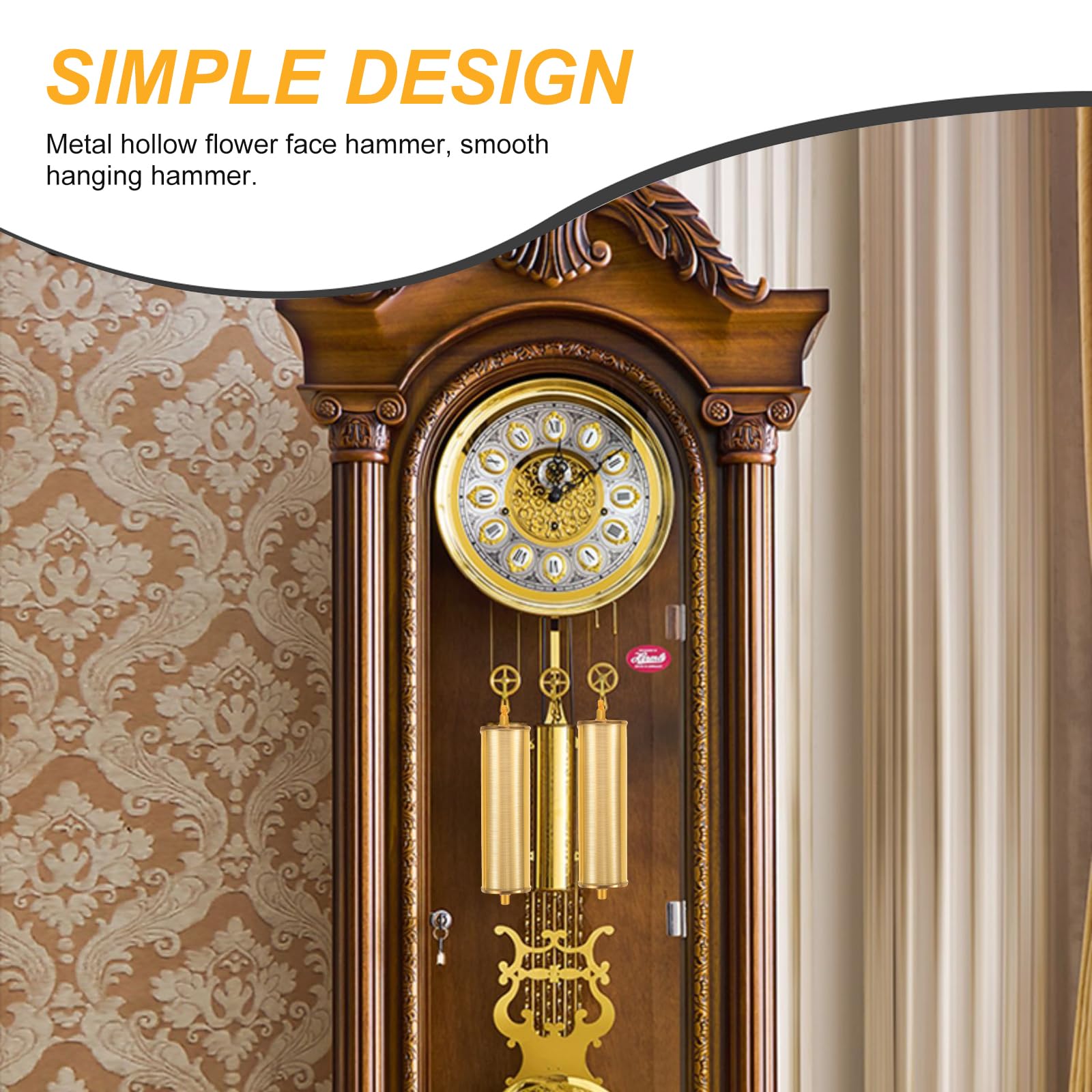 HOMSFOU Grandfather Clock Weights, Vintage Wall Clock Weight Heavy Duty Iron Clock Weight and Chain Wall Clock Mechanism Part Supply