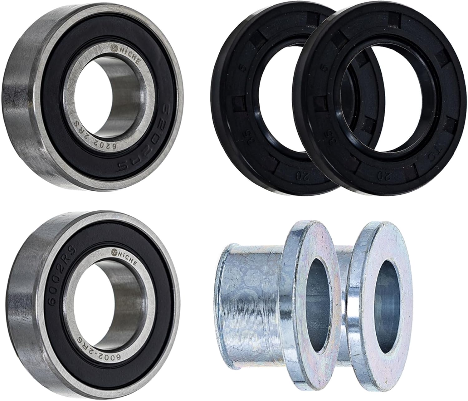 NICHE Wheel Bearing Spacer Seal Kit for Suzuki RM85 Yamaha YZ80 YZ85 30-3502 6202-2RS