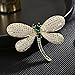 SHIDXIB 2Pcs Fashion Alloy Rhinestone Green and Red Dragonfly Brooch For Men Suit Sweater Coat Jacket Corsage Brooch Pin Accessories