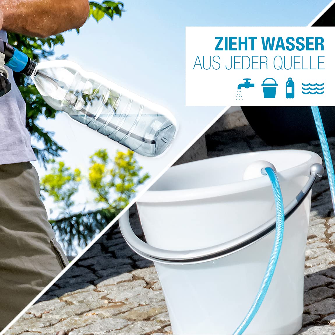 GLORIA Akku Sprühsystem MultiJet 18V Set | Mobiler Hochdruckreiniger & Schaumsprüher mit 3 Druckstufen & 4-in-1 Düse | Inkl. Bosch Akku 18V | Für Reinigung, Garten & Pflanzenschutz