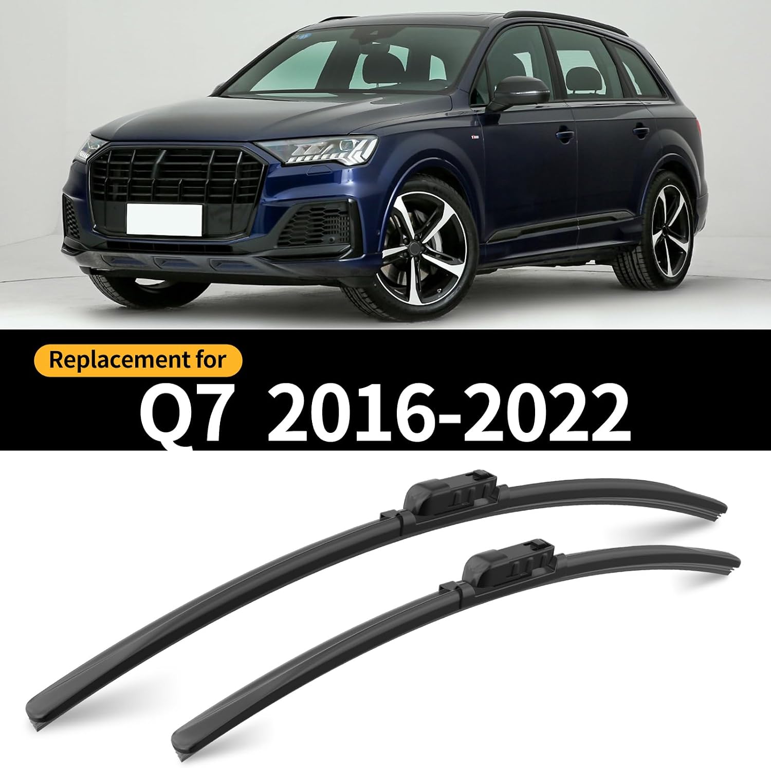 Replacement for Audi Q7 2016-2022 Windshield Wiper Blade, 3 Pieces of Car Front and Rear Window Wiper Blades for 2016 to 2022