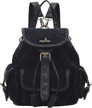 angel voices women's genuine leather backpack 7794733 Kiss Small Corduroy Purse for Women, 3-in-1 Convertible Shoulder Bag with Detachable Straps, Vintage Multi-Pocket Mini Daypack with Vegan Trim for Travel & Everyday : Clothing, Shoes & Jewelry HAMOUR M 2.7m(8'10