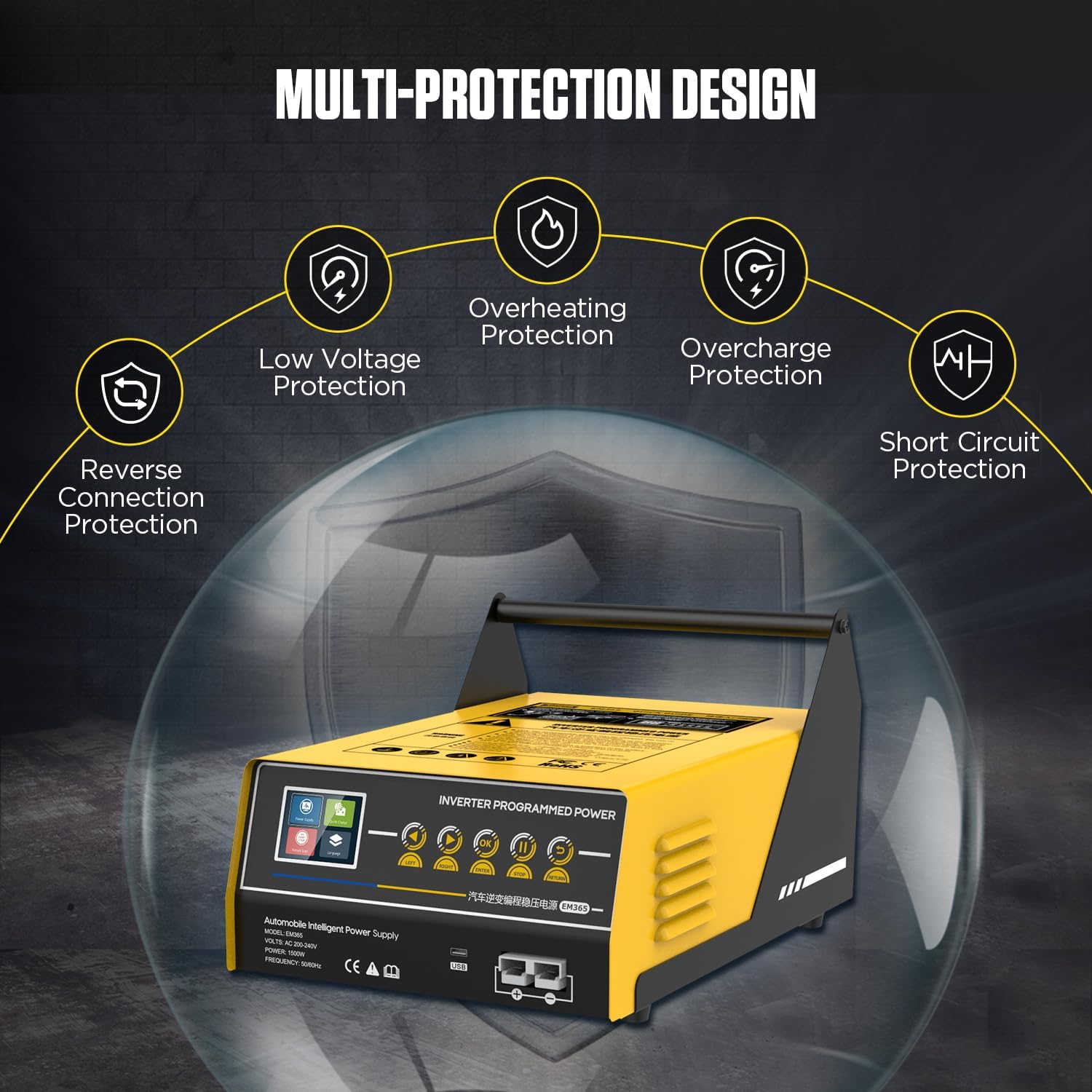 Fully Automatic Car Battery Charger, 3 in 1 Inverter Programming Power Supply & Charger & Starter, Flash Reprogramming Power Supply, Fast Charging, Vehicle Jump Start, Battery Repair