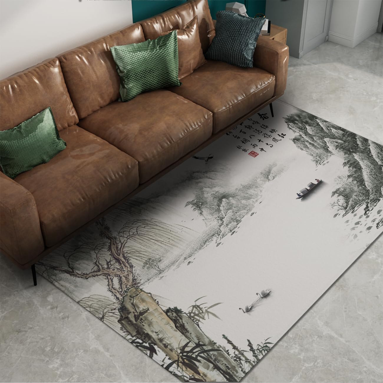 Tapis de peinture paysagère pour décoration intérieure naturelle