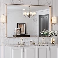 Vista 18 de LOAAO - Espejo de baño con marco de metal negro de 28x36 pulgadas para pared, espejo de tocador de baño negro mate estilo granja, antióxido, se