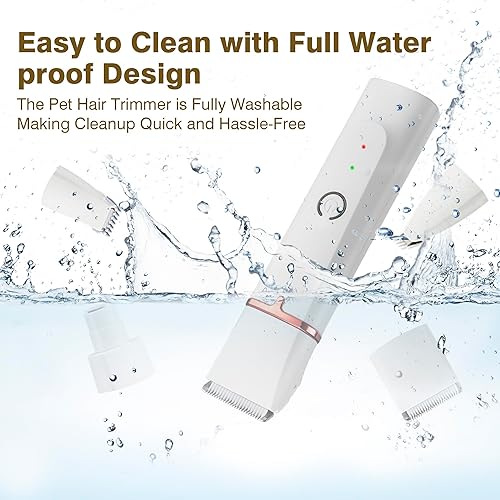 Miniatura 5 de Kit de cortaúñas 4 en 1 para perros y recortadora de patas, afeitadora inalámbrica de bajo ruido para perros y gatos pequeños, recargable por USB, 6