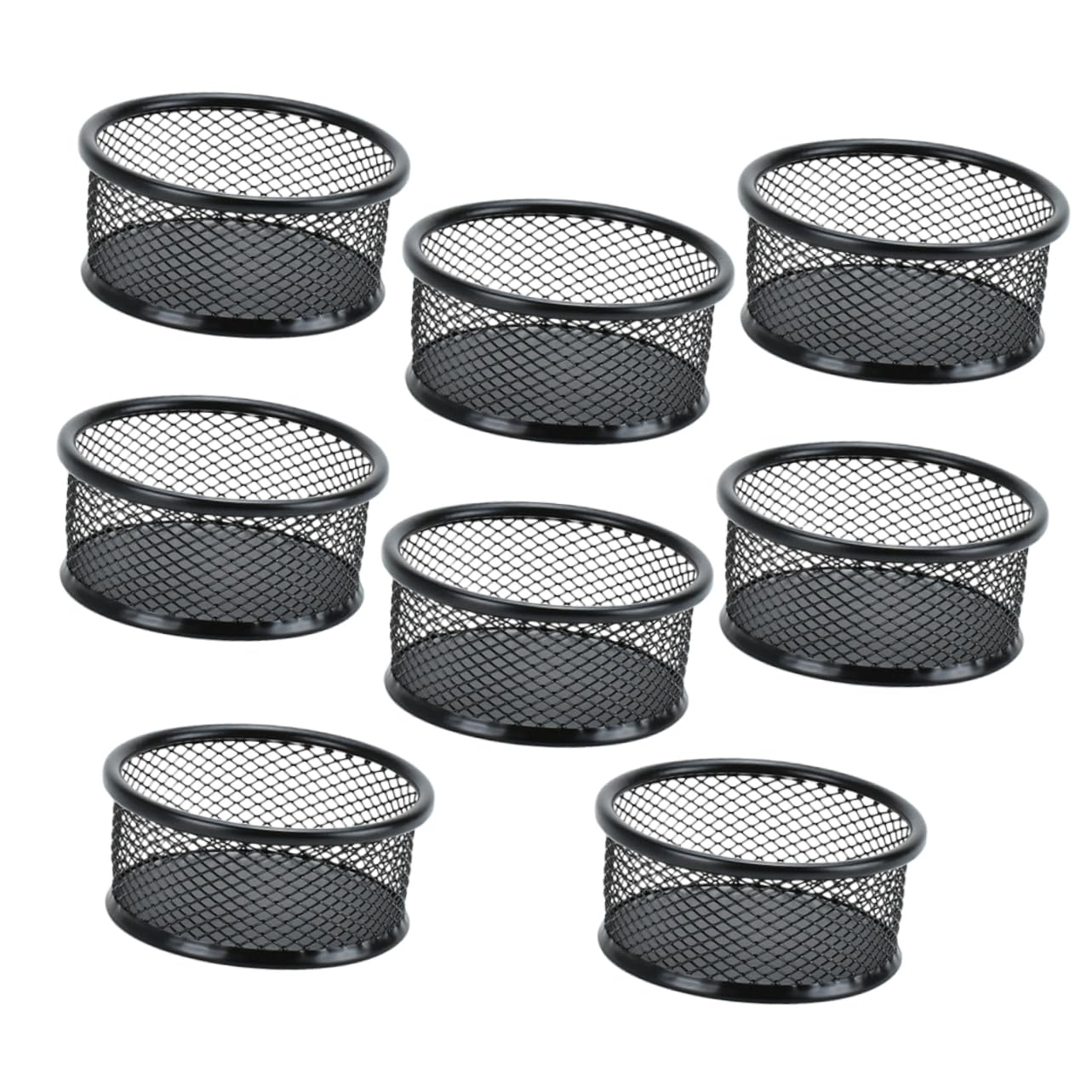 BCOATH Iron Paper Clip Dispenser for Desk Mesh Organizer 8pcs Paperclip Holders Small Things Storage for Home Office