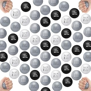 60 Pcs Motivational Stress Balls Foam Balls Inspirational Anxiety Relief Balls Hand Exercise Stress Balls Fidget Toys for Motivating Encouraging for Kids Students Adult Relieve Encouraging