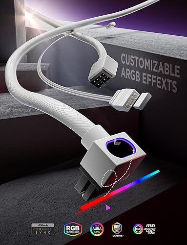 Miniatura 3 de AsiaHorse Hydrus-8PIN GPU PSU Cable de Extensión de Energía ARGB Ligero, Cable de Extensión de Energía de Alambre de Cobre Diseño Minimalista