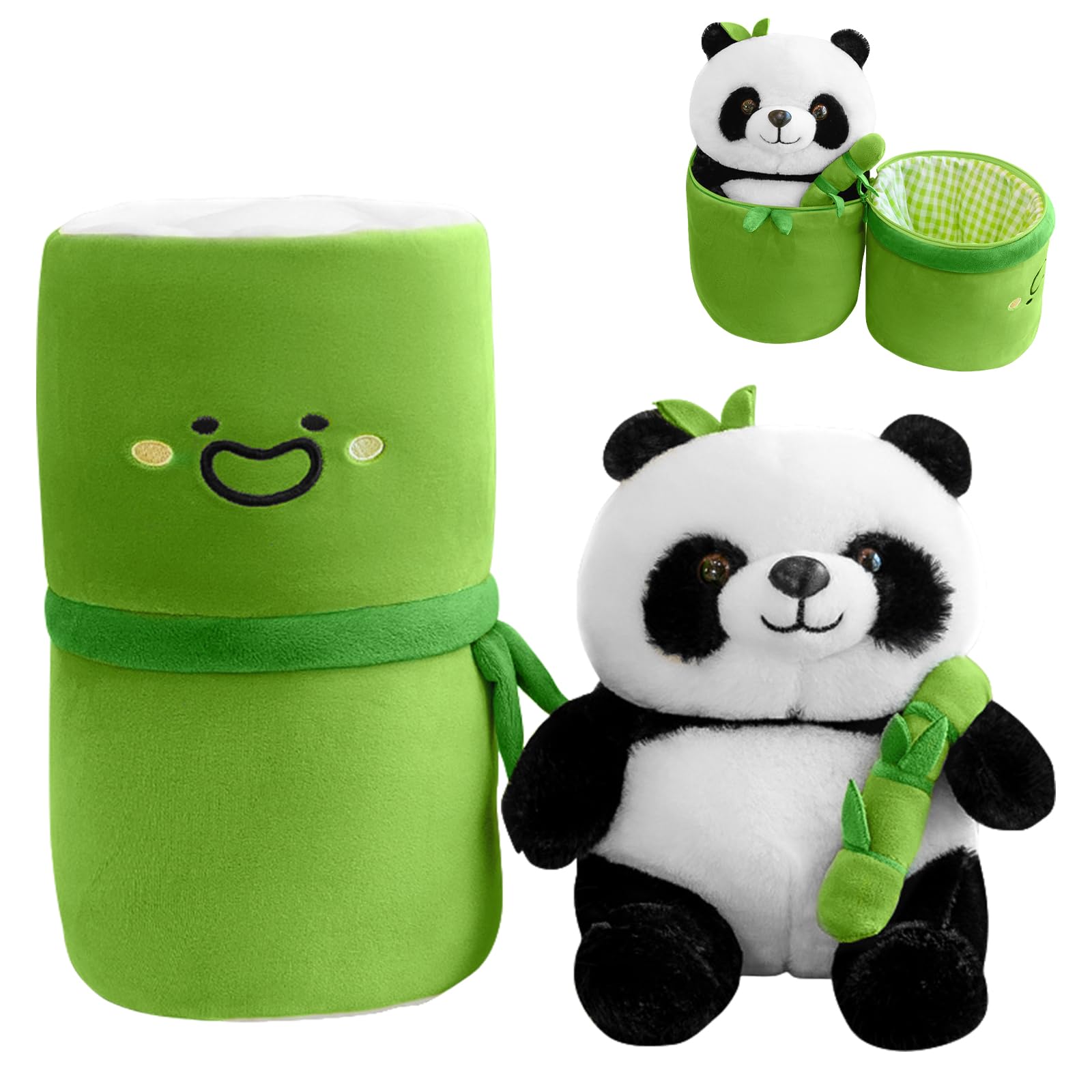Panda de peluche con bambú, juguete para niños 26 cm