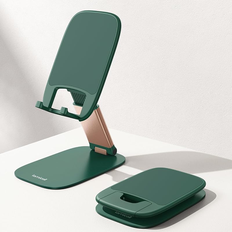 Ultra-Thin Phone Stand, Green Office Desk Decor Accessories | Sage Green Desk Accessories, Office Cubical Decor for Men, Stocking Stuffers for Teens Girls Boys Gifts, Sturdy Phone Holder