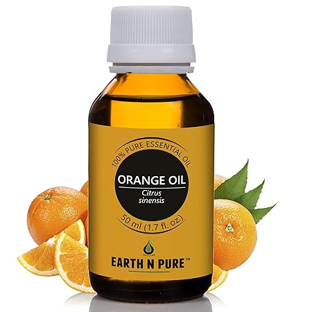 Earth N Pure Orange Essential Oil 100% Pure, Undiluted, Natural & Therapeutic Grade - Uplifting Aromatherapy Scent, Perfect For Relaxation, DIY And Improved Mood 50 Ml/ 1.7 Fl Oz