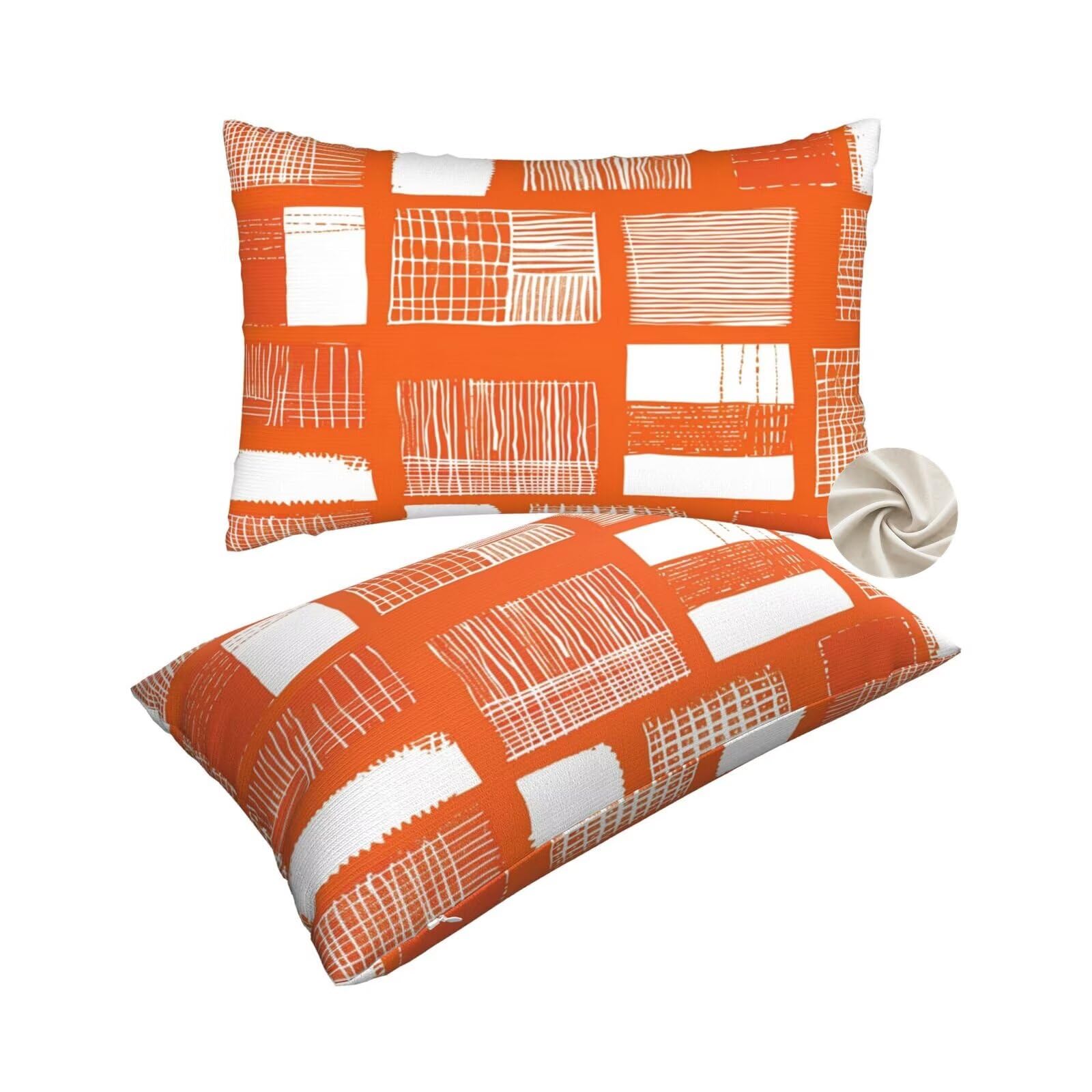 Housse de coussin de geometrie douce pour grand oreiller lit