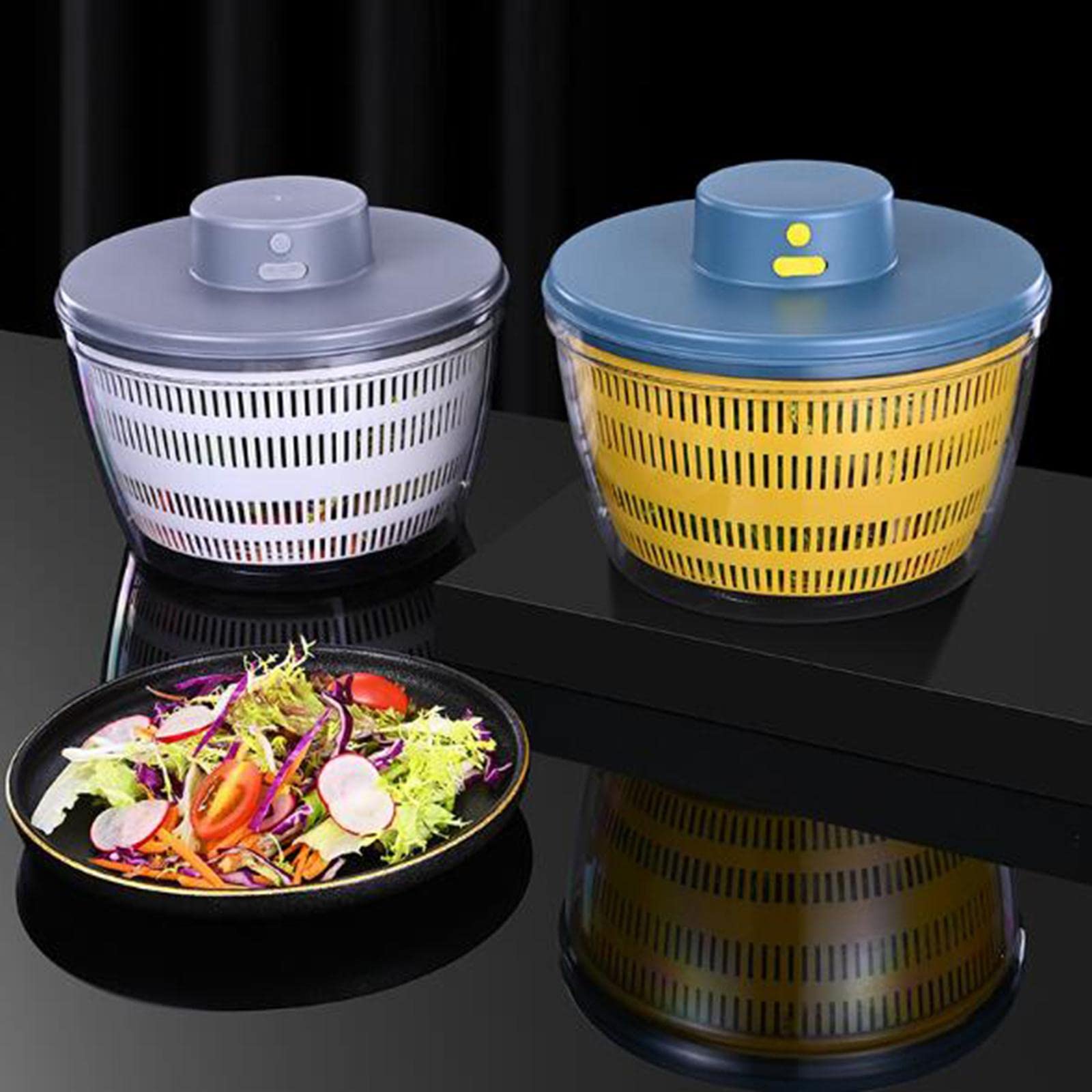 Bothyi Rechargeable Electric Salad Automatic Quick Drying Large Capacity Strainer for Salad, Grey