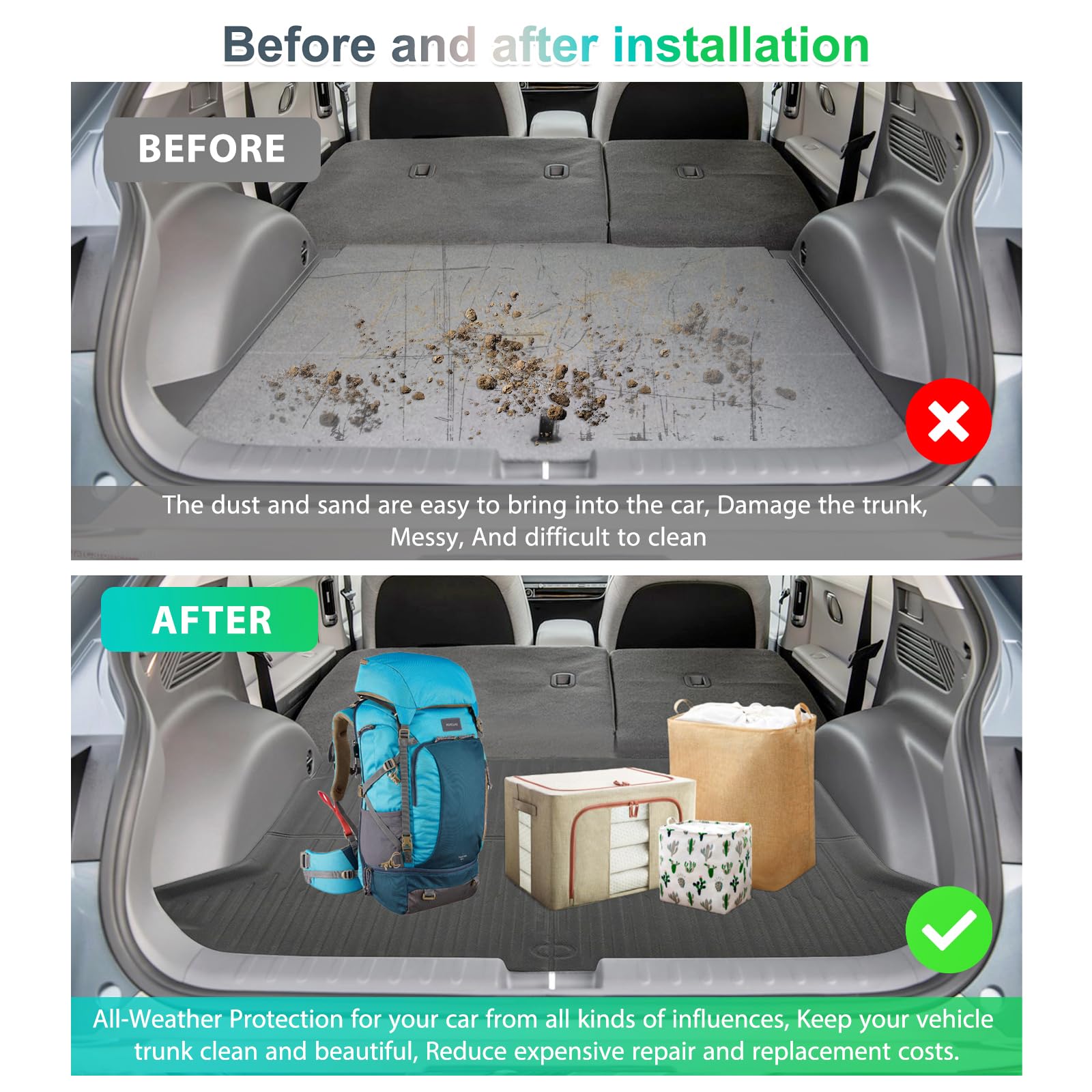 Autokofferbakmatten, voor Hyundai Ioniq 5 (2021-) All Weather Boot Liner Protector Pad Cargo Protector Liners Interieuraccessoires,B Autokofferbakmatten, voor Hyundai Ioniq 5 (2021-) All Weather Boot Liner Protector Pad Cargo Protector Liners Interieuraccessoires,B