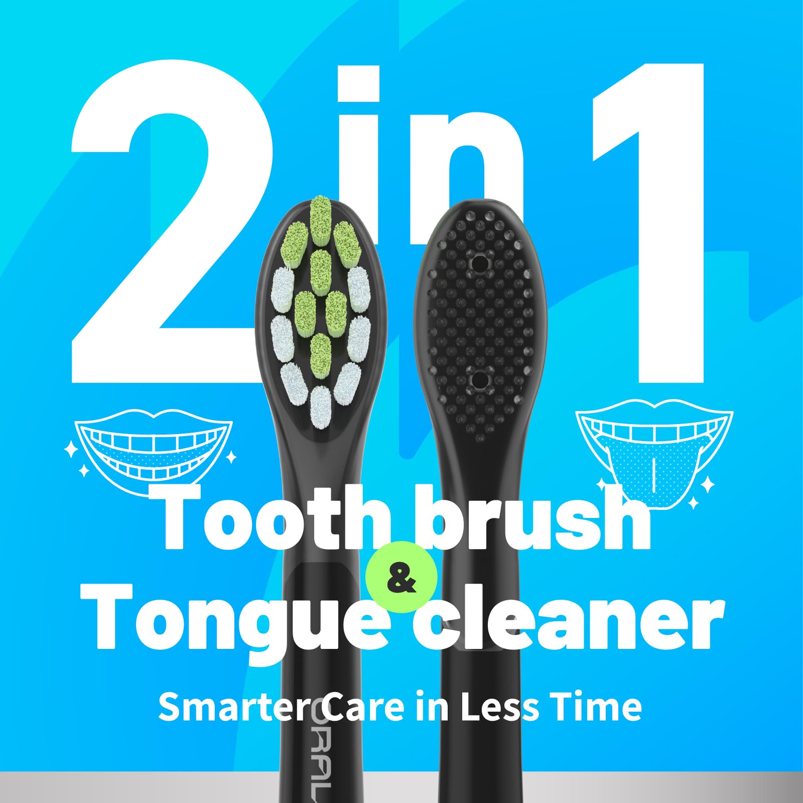 Cabezales de repuesto compatibles con Philips Sonicare W DiamondClean HX6062 HX6063 HX6064, blanqueamiento, eliminación de manchas de placa con cerdas medianas y goma limpiadora de lengua,