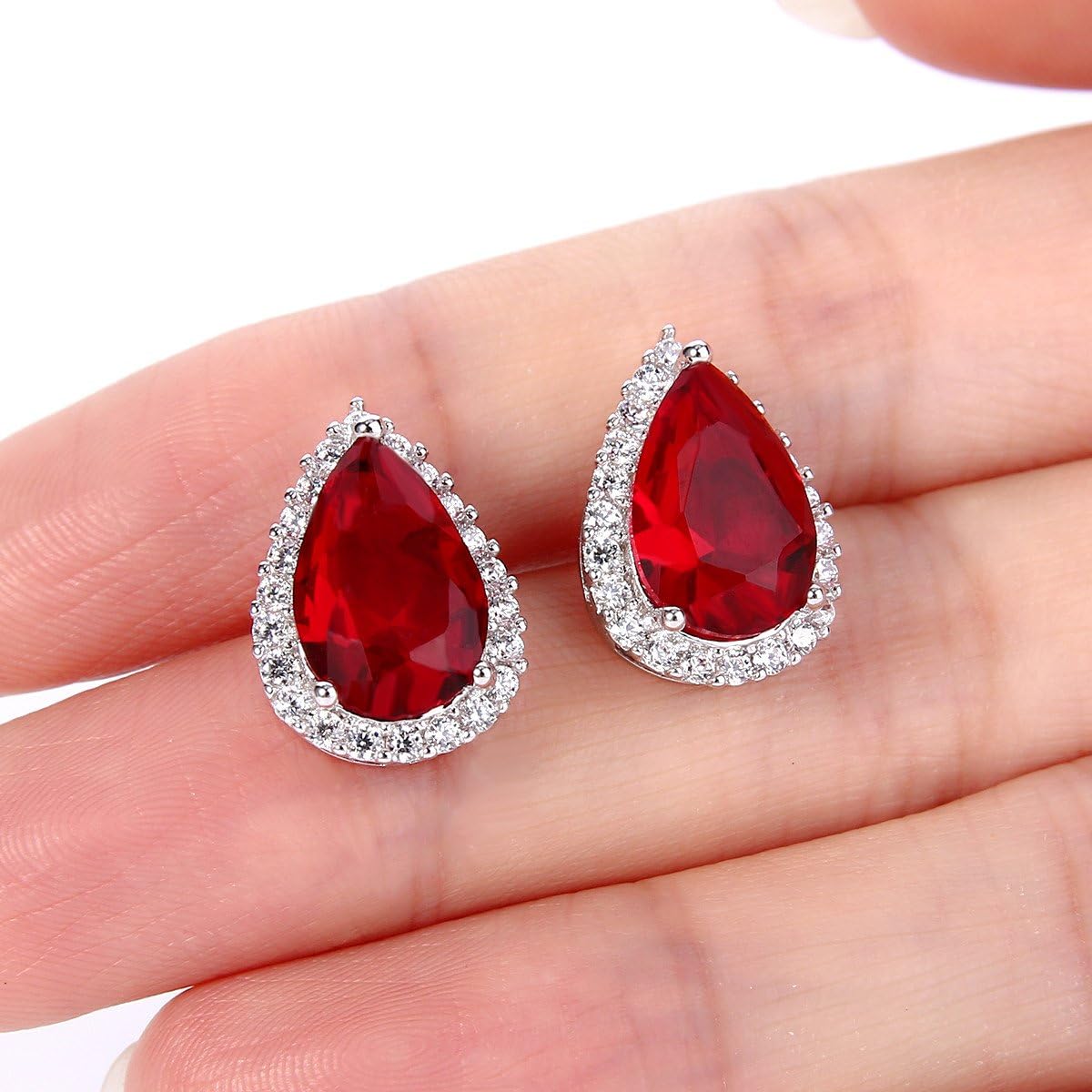 EVER FAITH Cubic Zirconia Wedding Stud Earrings, Gorgeous Teardrop CZ Bridal Drop Earrings for Women Bridesmaids - Image 5