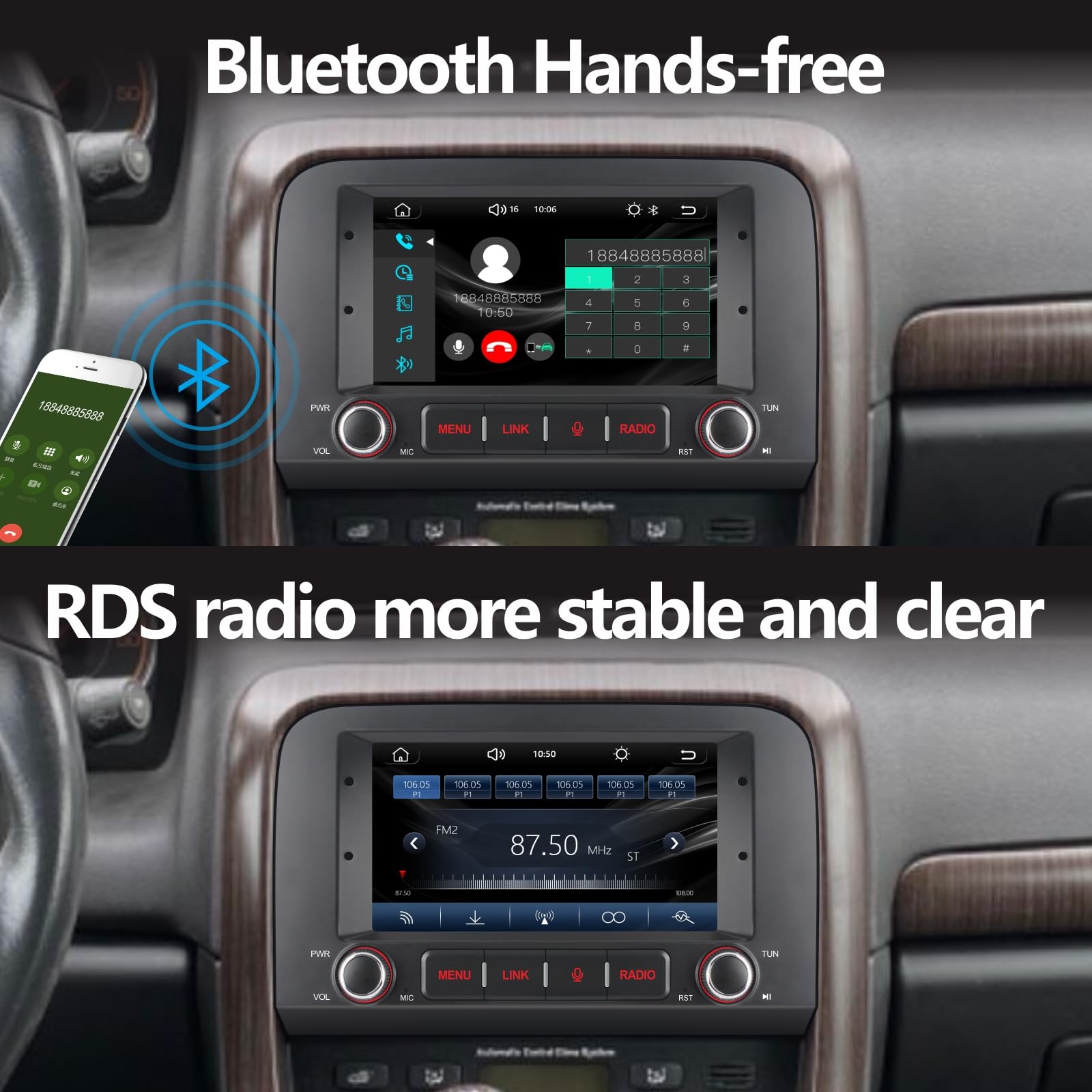 Car Radio per Fiat Croma 2005-2012 Autoradio Android con Senza fili CarPlay Android Auto Schermo tattile Stereo in plancia Auto con BT HiFi FM RDS Canbus