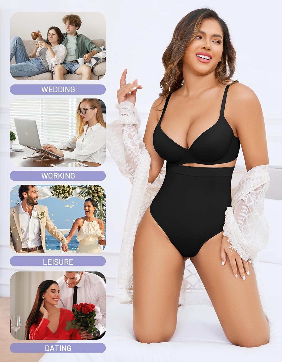 YADIFEN Tummy Control Thong Shapewear for Women High Waist Body Shaper Briefs Seamless Thong Shapewear for Women - Image 5