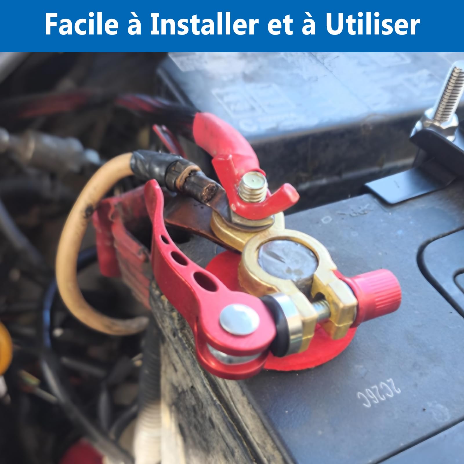 Cable Batterie Voiture 25mm2, Câble Batterie Auto 3AWG avc Connecteur 100 cm, Max. Courant 120A, Tension Nominale 300V, 12V 24V Onduleur Batterie Cable pour Moto, Solaire, Bateau, Camion